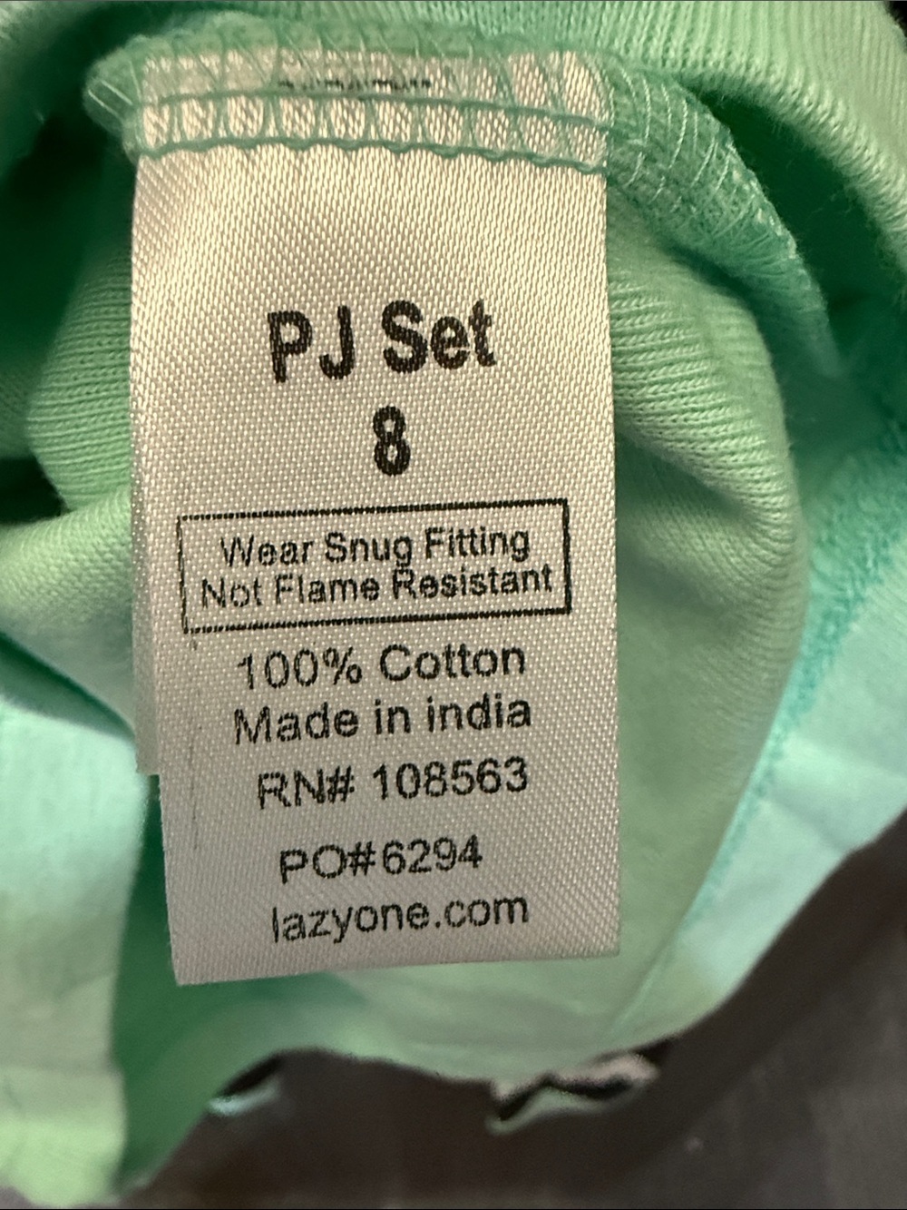 Lazy One Kids Mint and Black Cow-Print Pajama Set - Picture 5 of 5
